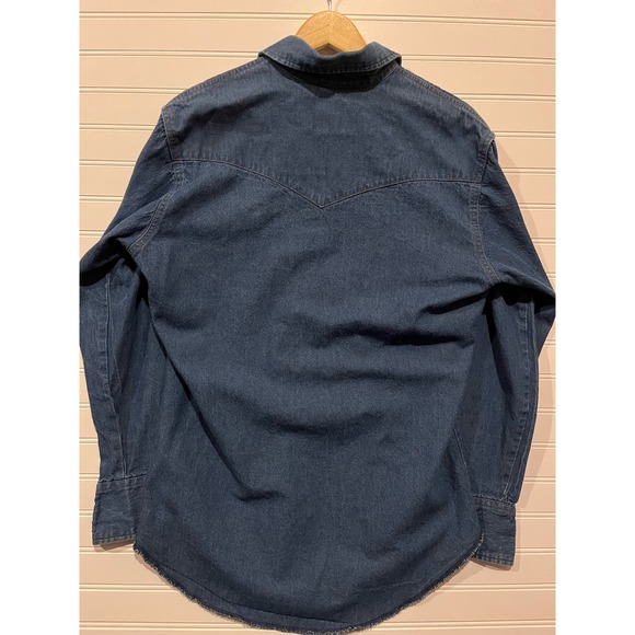 Vintage 90s Denim pearl snap denim button down - Picture 4 of 4
